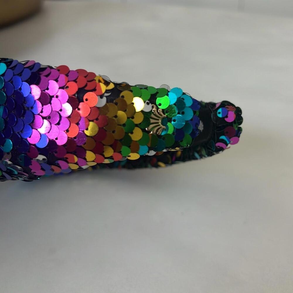 Lele Sadoughi Rainbow Colorful Sequin Holly Headband - Picture 6 of 7